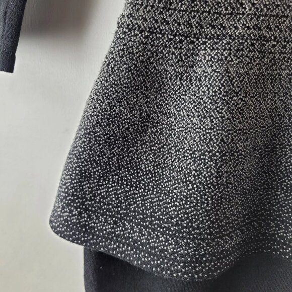 D.Exterior Women Size XS Black White Wool Knit Peplum Dress - Picture 8 of 13